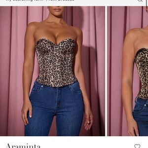 Oh Polly Animal Print Araminta Bustier Top